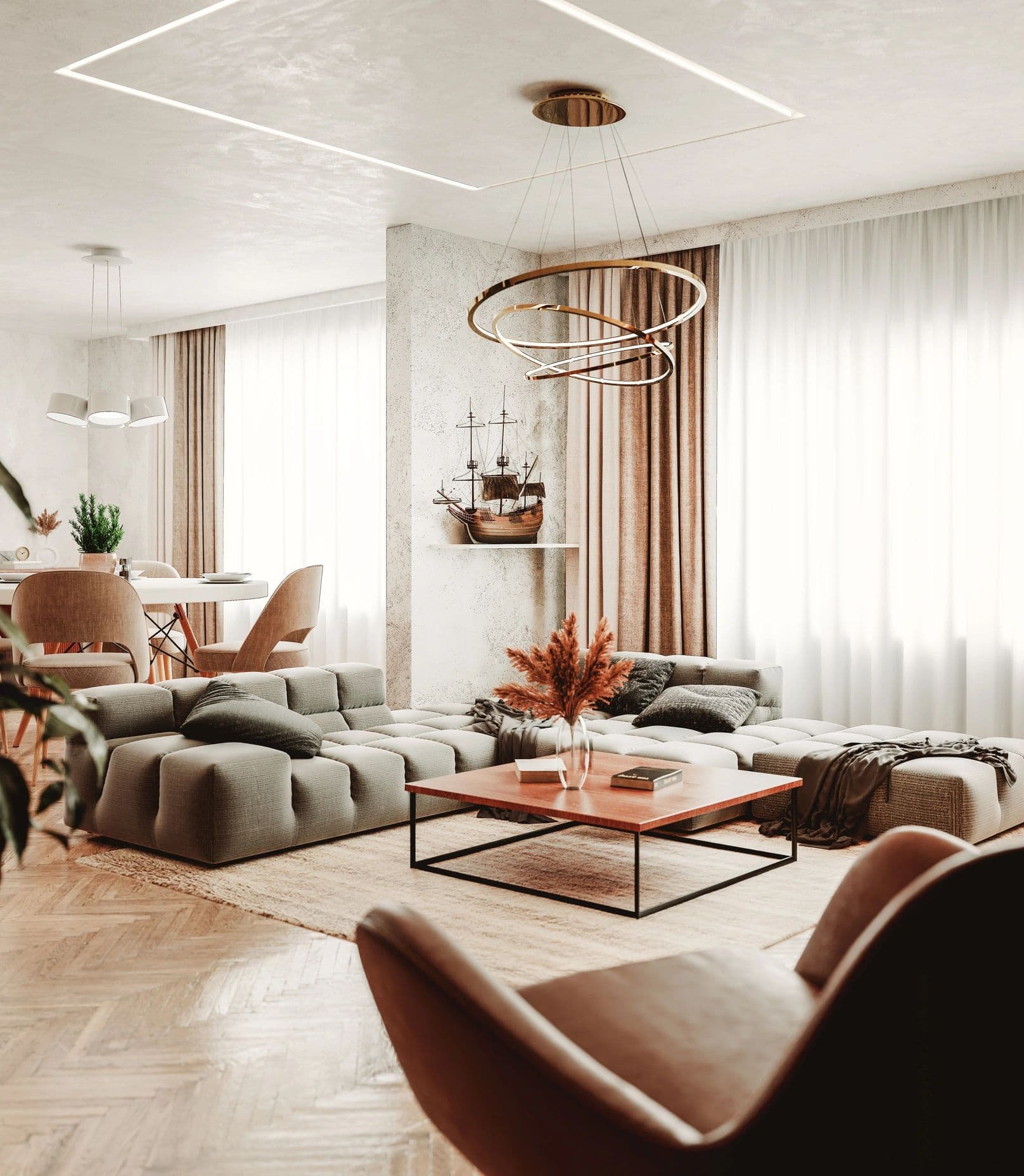 VistaSpace app showing a beautifully designed living room